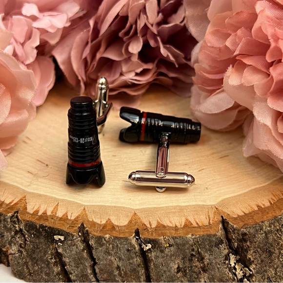 Black Long Range Zoom Photography Camera Lens Cufflinks - Picture 7 of 17